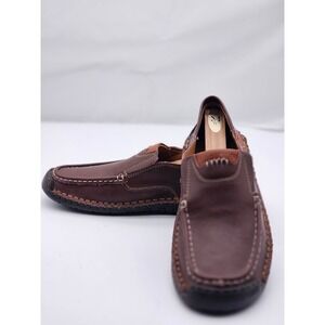 Caoutchouc Slip-On Loafer Shoes Mens Driving Moccasins Brown EU 45